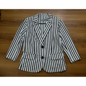 Womens Olivia Moon Stripe 2 Button Casual Stretch Blazer Jacket